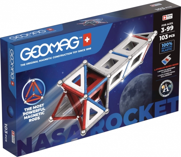 Magnetická stavebnice GEOMAG NASA – raketa, 103 dílků