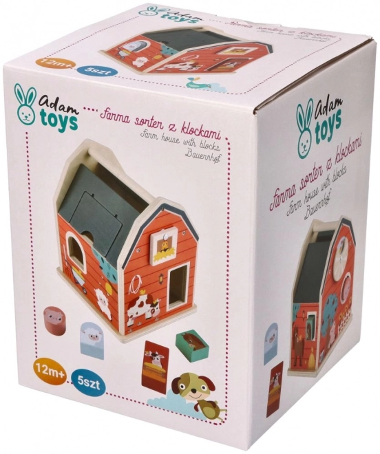 Dřevěný farma-odkládací box s tvary