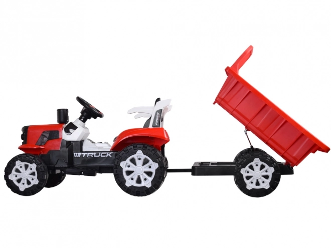 Traktor s přívěsem na baterii – Červená