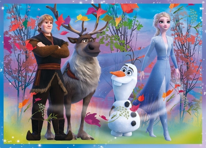 Puzzle 4v1 Ledové království II/Frozen II  v krabici 28x28x6cm