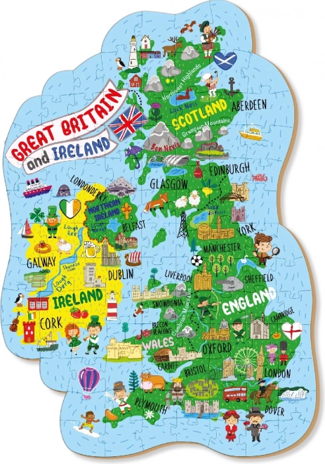 DODO Puzzle Mapa Velké Británie a Severního Irska 100 dílků