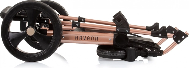 CHIPOLINO Kočárek kombinovaný HAVANA 2v1 Obsidian – zlatý