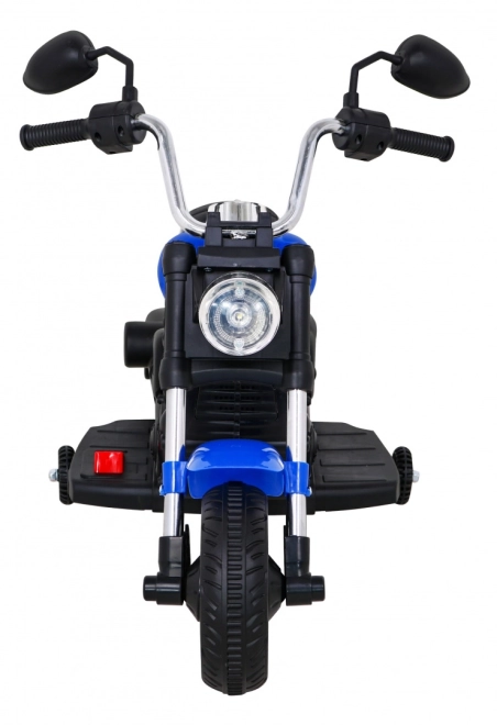 Dětská bateriová motorka Chopper V-Max + klakson Melodies + světla + pomocná kolečka – Modrá