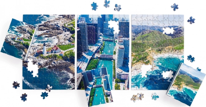 Galison Puzzle Letecké záběry USA 3×120 dílků