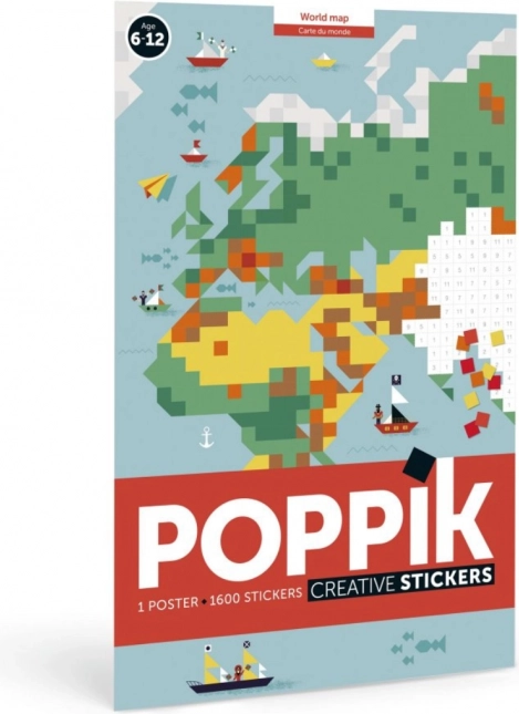 Samolepkový plakát - Mapa světa