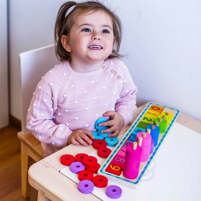 Woopie zelený Montessori učící puzzle počítání a barvy