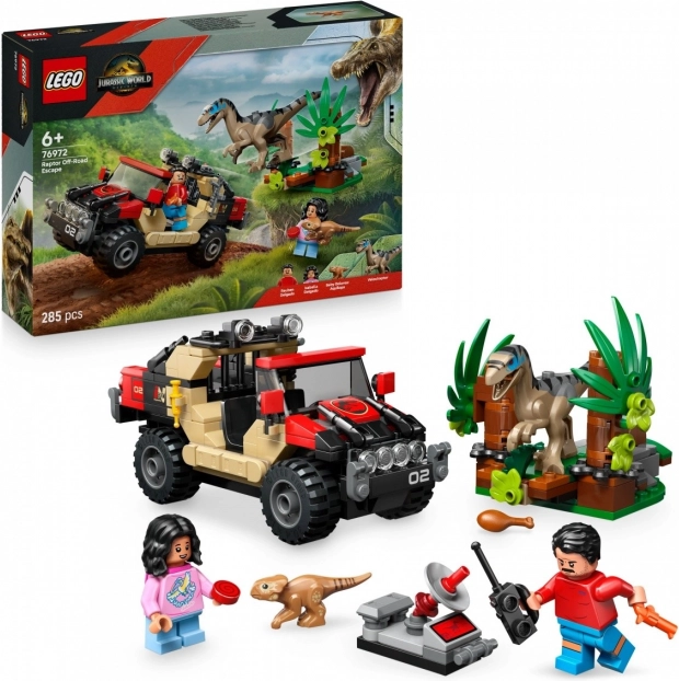 Konstrukční sada LEGO Jurassic World: Útěk terénním vozem před velociraptorem