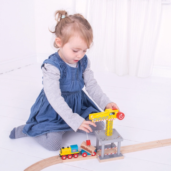 Velký dřevěný jeřáb Bigjigs Rail
