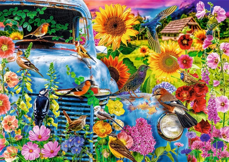 Puzzle TREFL Premium Plus Tea Time – Zpěvní ptáci 1000 dílků