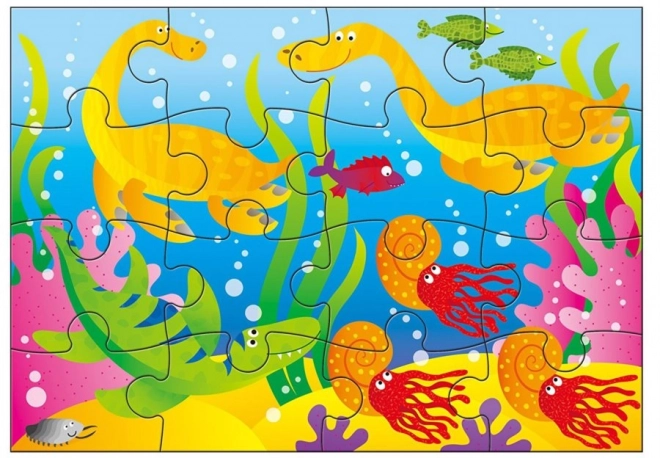 Puzzle V zemi dinosaurů pro děti 4v1