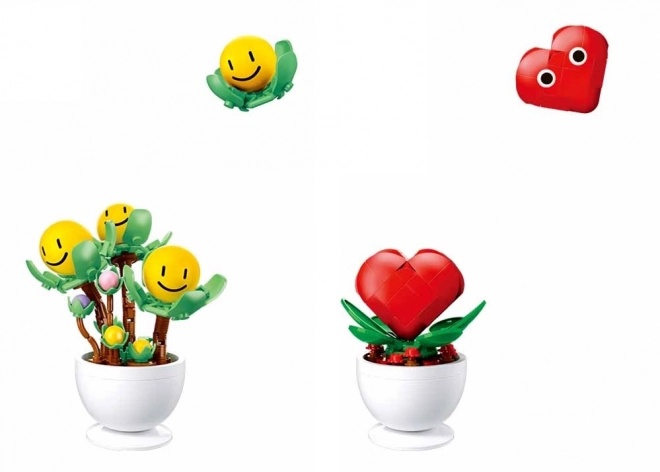 Sluban Flowers M38-B1073  Květiny s očima malé Displej 6 ks
