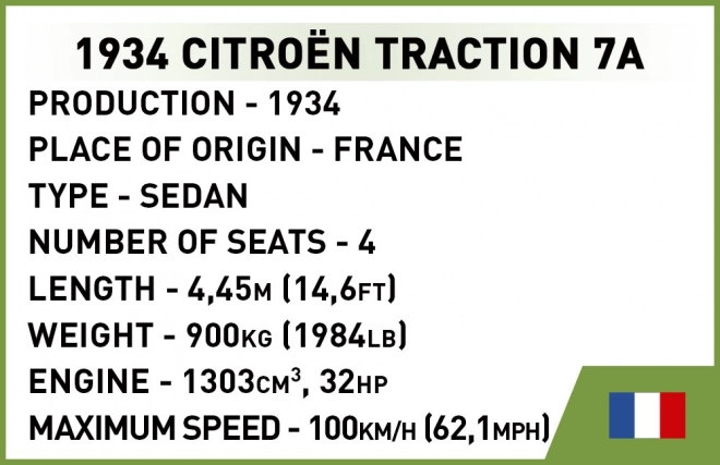 COBI 2263 1934 Citroën Traction 7A, 1:35, 222 k, 1 f