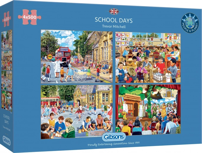 GIBSONS puzzle Školní den – 4×500 dílků