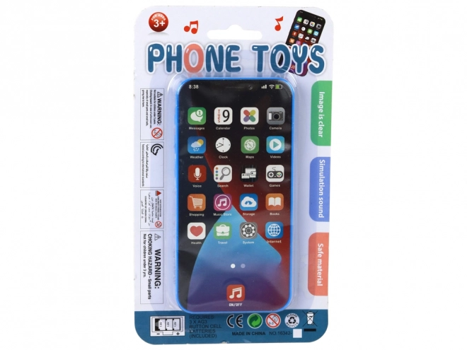 Dětský telefon s efekty modrý