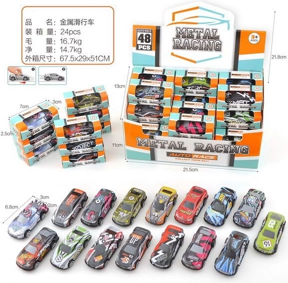 Závodní auto s volnými koly 6,8 cm