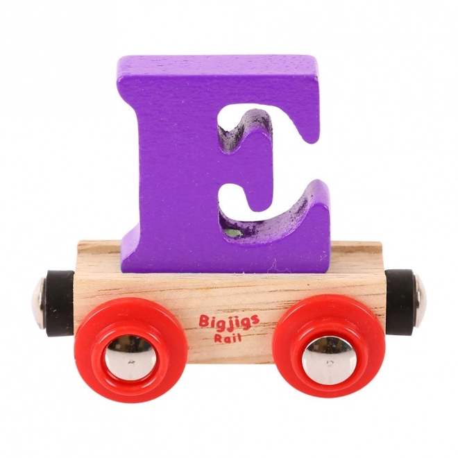 Dřevěný vagónek Bigjigs Rail s písmenem E