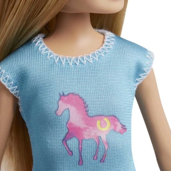 Panenky Barbie Lekce jízdy na koni 2 panenky a kůň