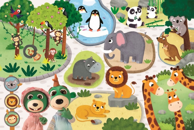 Obrovské puzzle 15 dílků Bobaski v ZOO