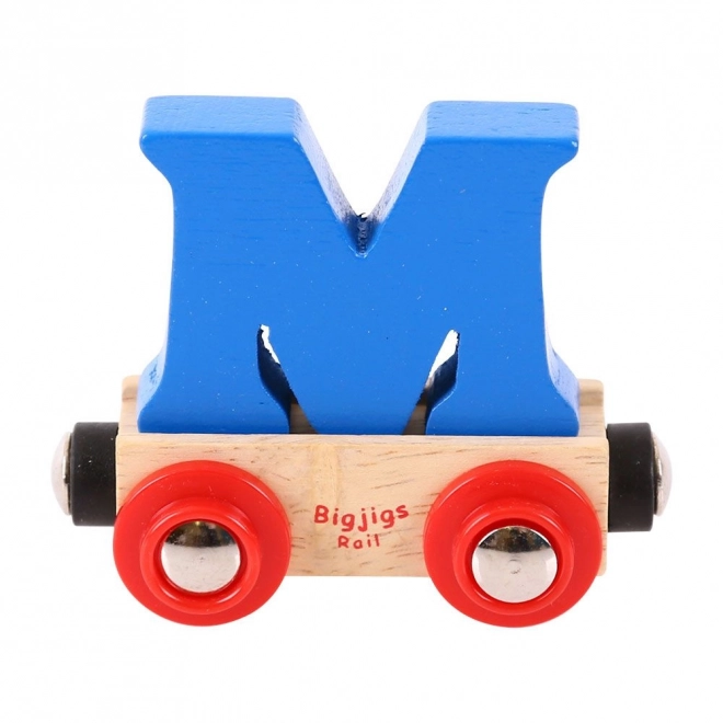 Bigjigs Rail Vagónek dřevěné vláčkodráhy - Písmeno M