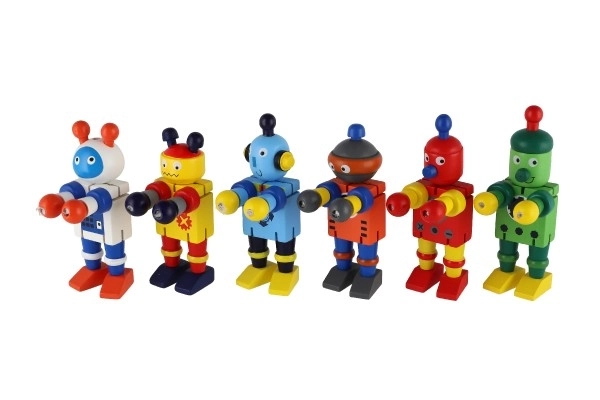 Robot dřevo 12cm od 18 měsíců - 1 kus