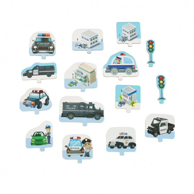 Autodráha puzzle policie 47 dílků