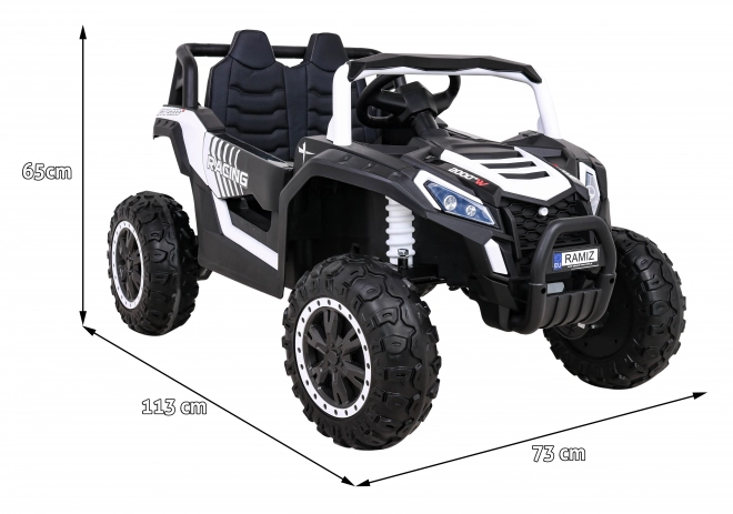 Buggy UTV 2000M mașină de curse cu baterie + sunete MP3 lumini + telecomandă + pornire lentă – Bílé