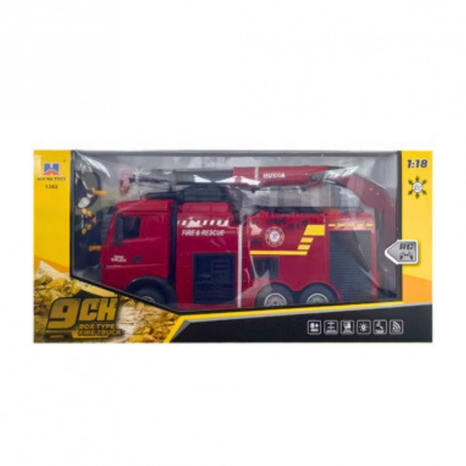 RC hasičský vůz s jeřábem 1:18