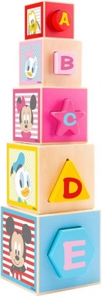 Dřevěná pyramida Vkládačka Mickey