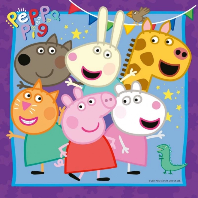 Puzzle Prasátko Peppa 3x49 dílků