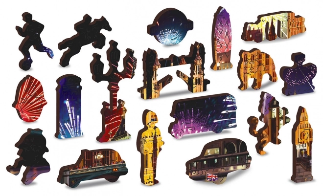 Dřevěné puzzle Noční Londýn 75 dílků
