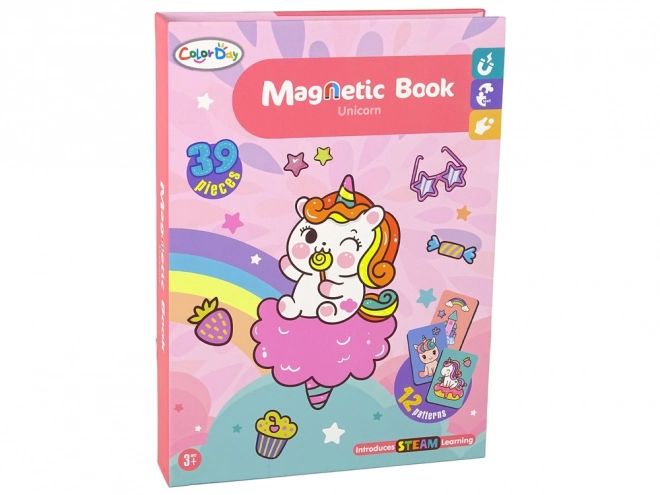 Magnetická kniha puzzle Jednorožci Puzzle Karty