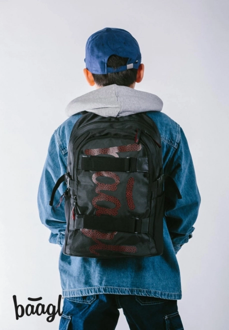 BAAGL SET 3 Skate Red: batoh, penál, sáček