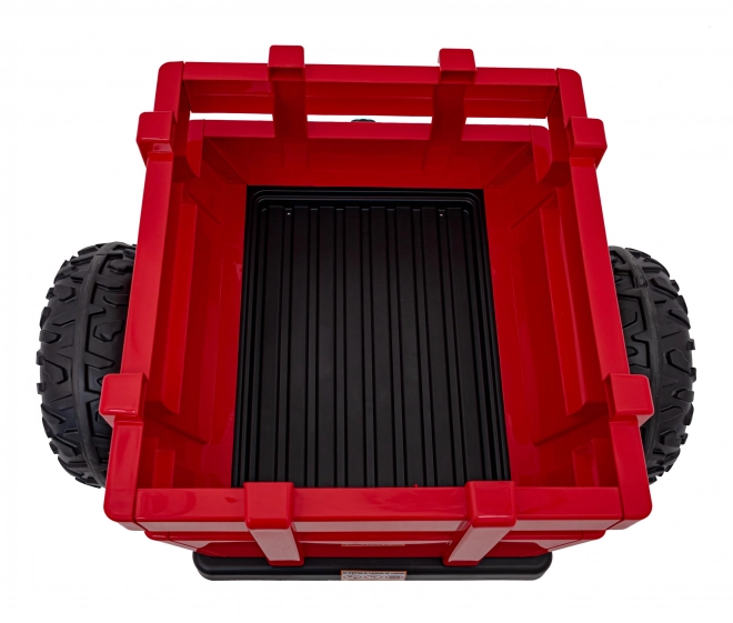 Traktor s přívěsem červený