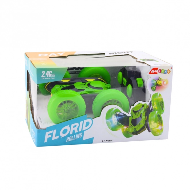 Zelené RC kaskadérské auto 360°
