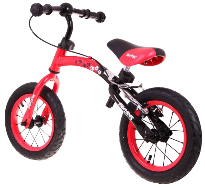 Dětské krosové kolo Boomerang SporTrike + variabilní uspořádání rámu – Červené