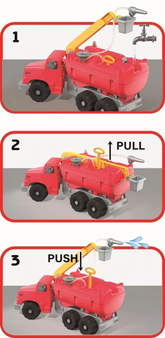 Androni Giant Trucks hasičské auto s plošinou a funkční stříkačkou
