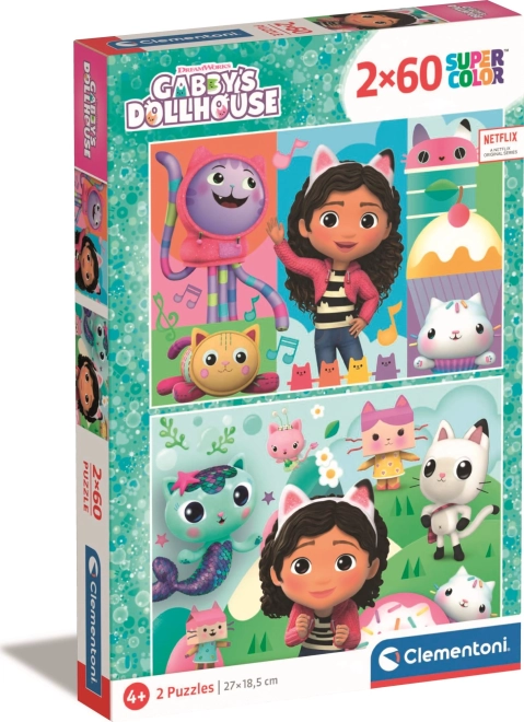 Puzzle 2x60 dílků Kočičí dům Gabi