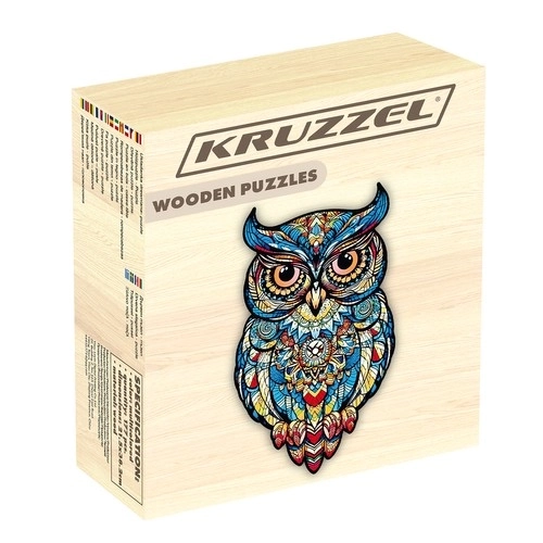 Dřevěné puzzle sova Kruzzel