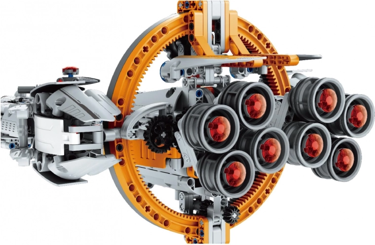 Design inspirovaný sci‑fi s kruhovým prstencem