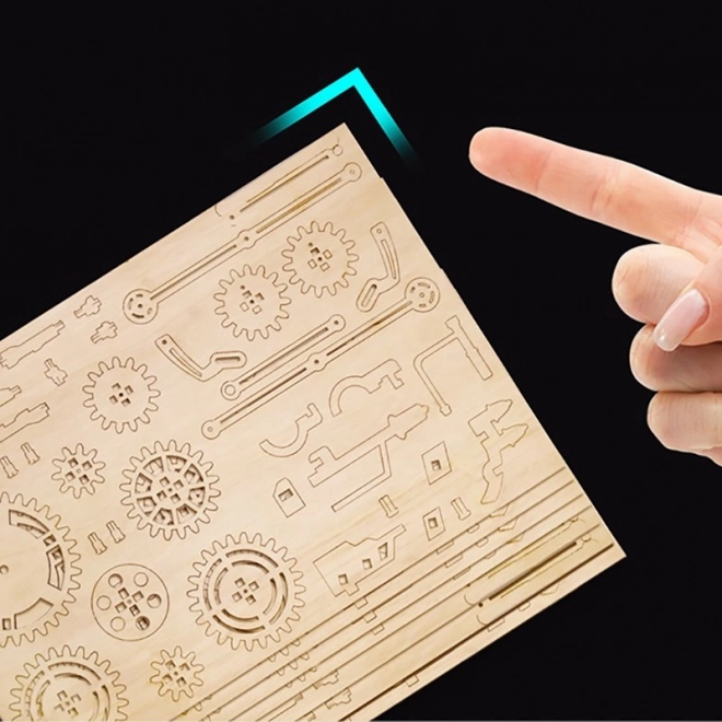 RoboTime 3D dřevěné mechanické puzzle - Nástěnné hodiny