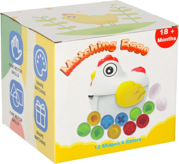 Edukativní puzzle Kura se sortérem na tvary vajec