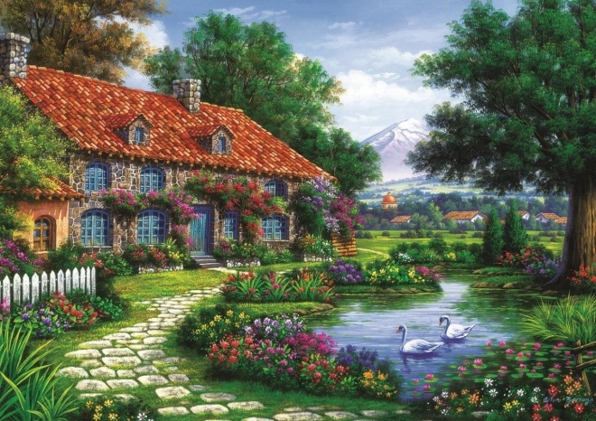 ART PUZZLE Puzzle Zahrada s labutěmi 1500 dílků