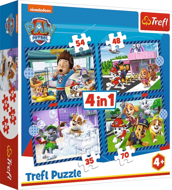 TREFL Puzzle Tlapková patrola: Psí záležitosti 4v1 (35,48,54,70 dílků)