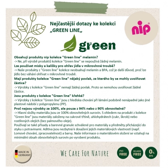 NIP GREEN line talířek, 2ks, green/light green