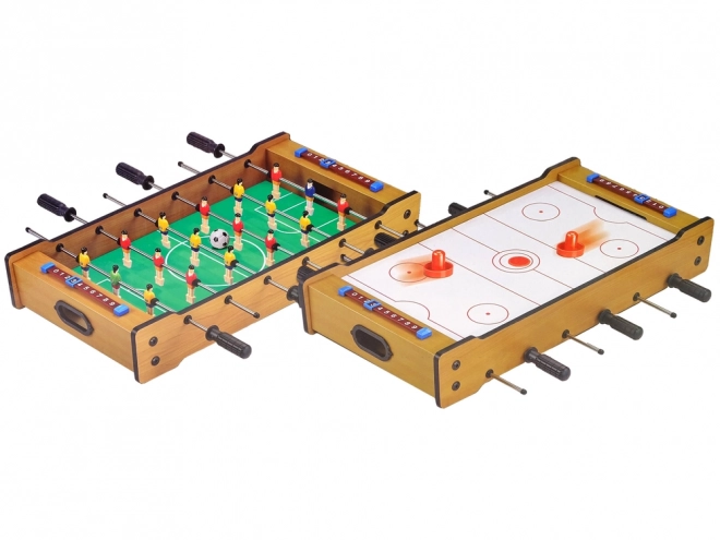Dřevěný stůl 2 v 1 stolní fotbal a air hockey