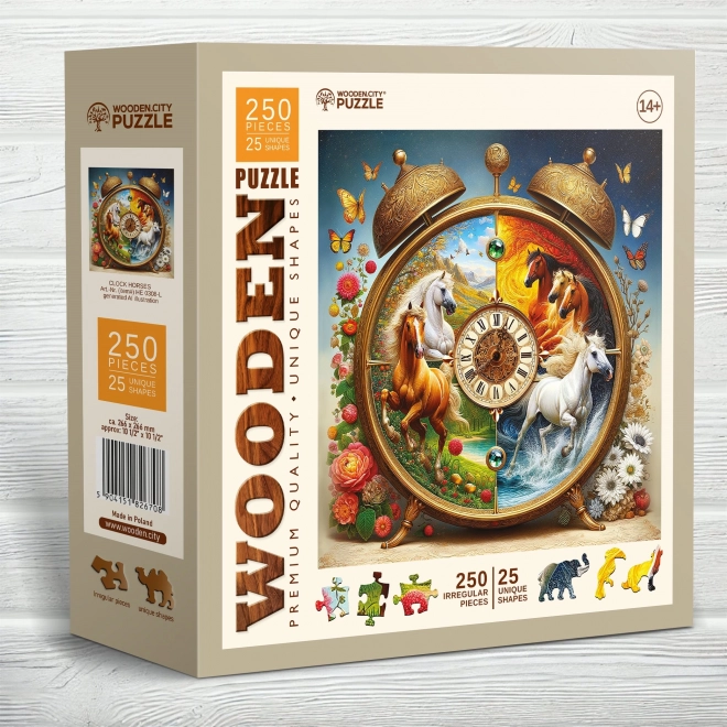 Dřevěné puzzle Koňské hodiny 250 dílků