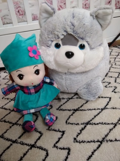 Plyšový polštářek husky