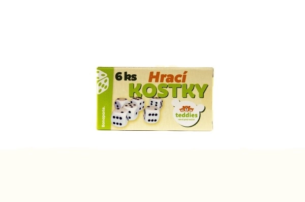 Hrací kostky Teddies v krabičce (6 ks)