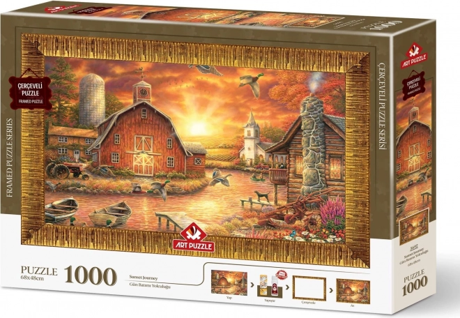 ART PUZZLE Puzzle s rámem a lepidlem 3v1 1000 dílků – Za sluncem