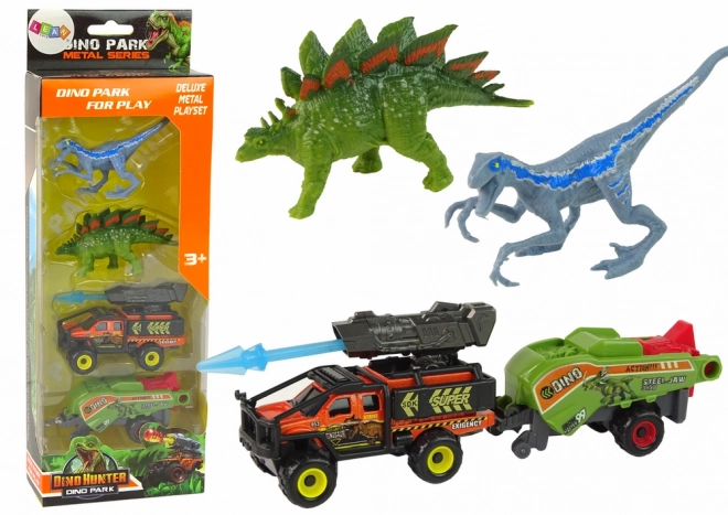 Dinosauři Stavebnice auta Raketa Oranžový přívěs